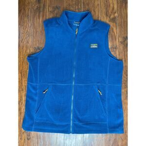 LL Bean Mountain Classic Fleece Vest Men's XXLT Tall Blue Ultra Soft Full Zip